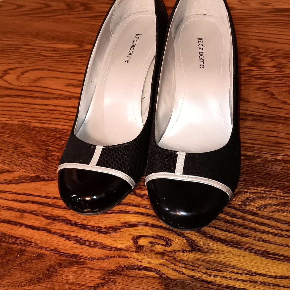 Liz Claiborne Black and White Heels